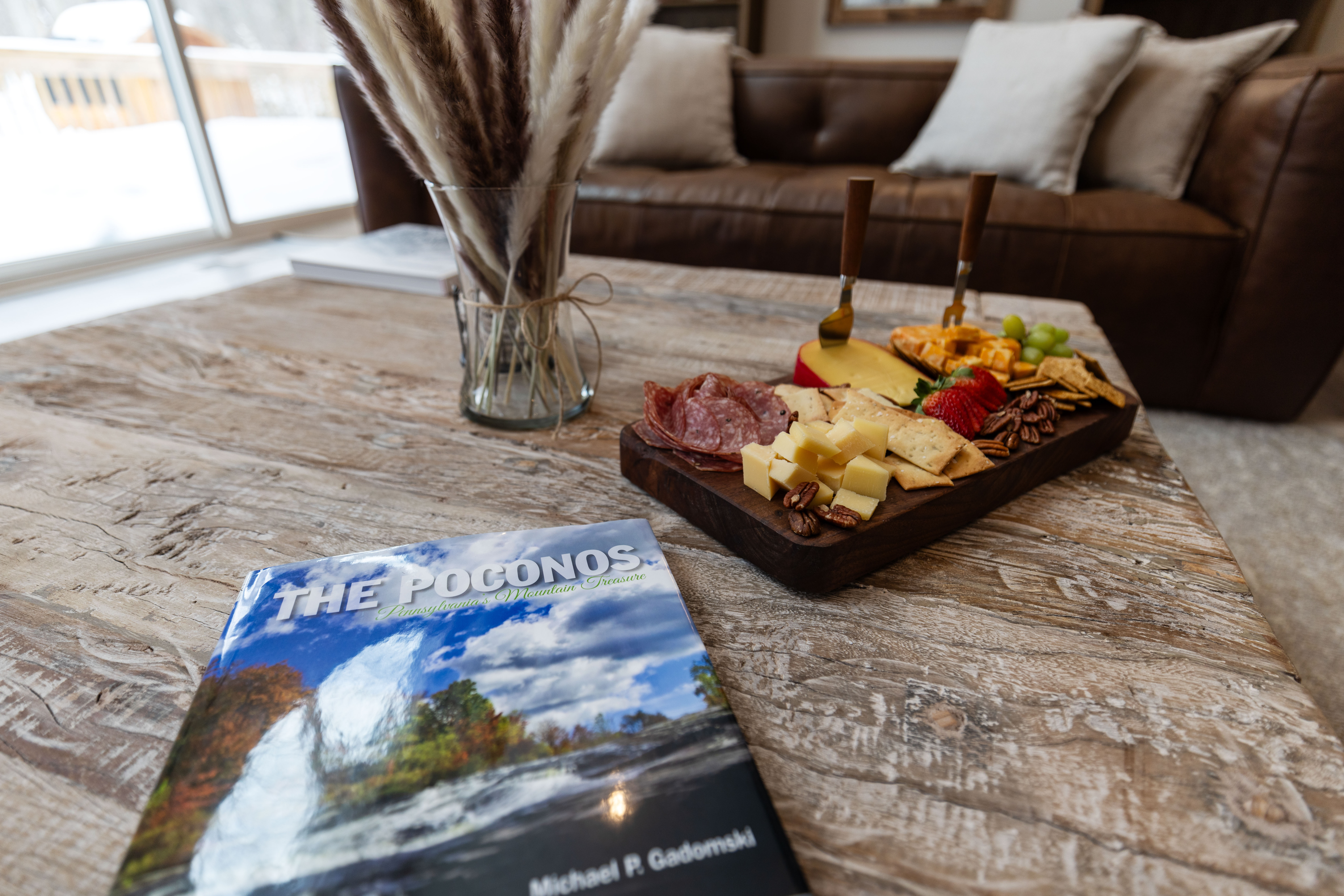 Charcuterie board in the living room